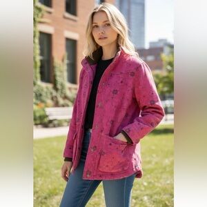 Vintage Roper Women’s Work Coat Jacket Barn Pink Floral Size M